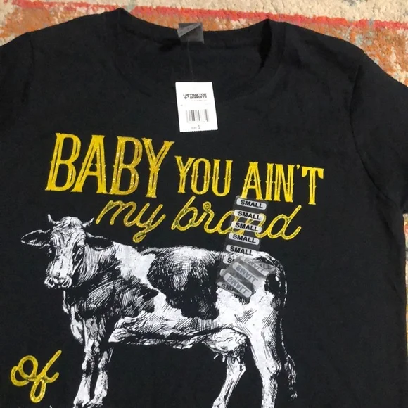 🧜🏼‍♀️3 for $15 item!🧜🏼‍♀️ baby you ain’t my brand of cattle tee - Picture 2 of 2
